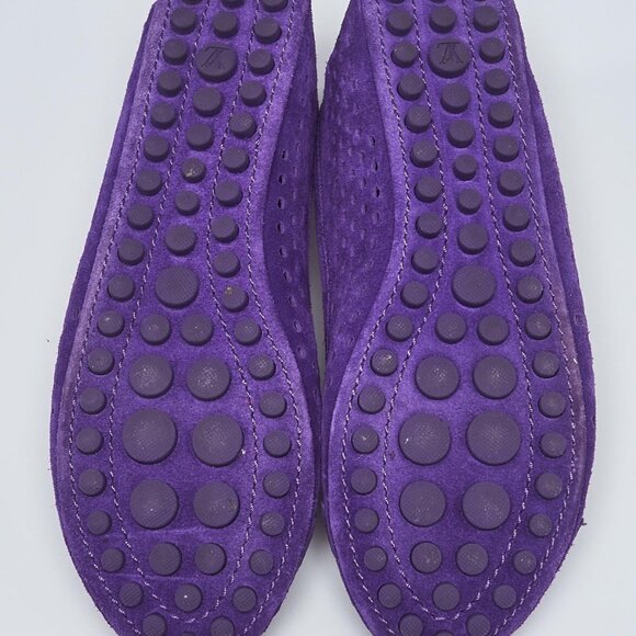 Louis Vuitton Violet Perforated Suede Oxford Ballet Flats Size 4.5/35 - Picture 2 of 5